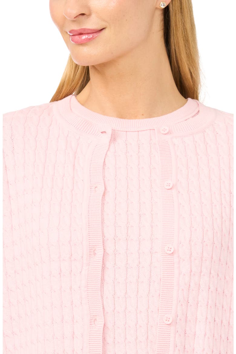 Cable Stitch Cotton Cardigan, Alternate, color, POTPOURRI