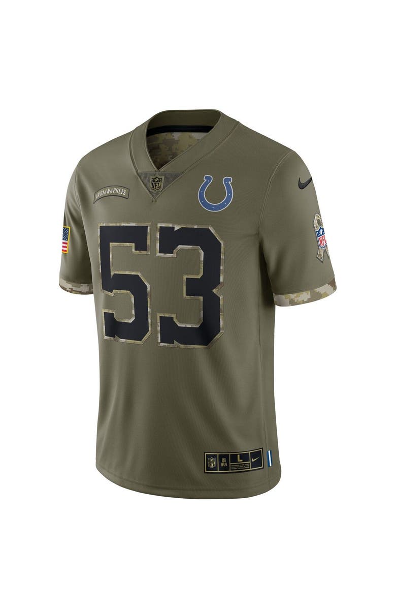 Nike Men's Nike Shaquille Leonard Olive Indianapolis Colts 2022 Salute To Service Limited Jersey, Alternate, color, 