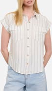 Blu Pepper Stripe Short Sleeve Button-Up Shirt