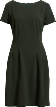 Connected Apparel Short Sleeve Pocket Fit & Flare Dress