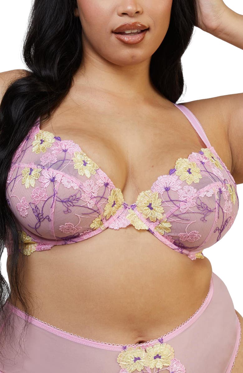 Playful Promises Luna Pastel Embroidered Underwire Bra, Alternate, color, 