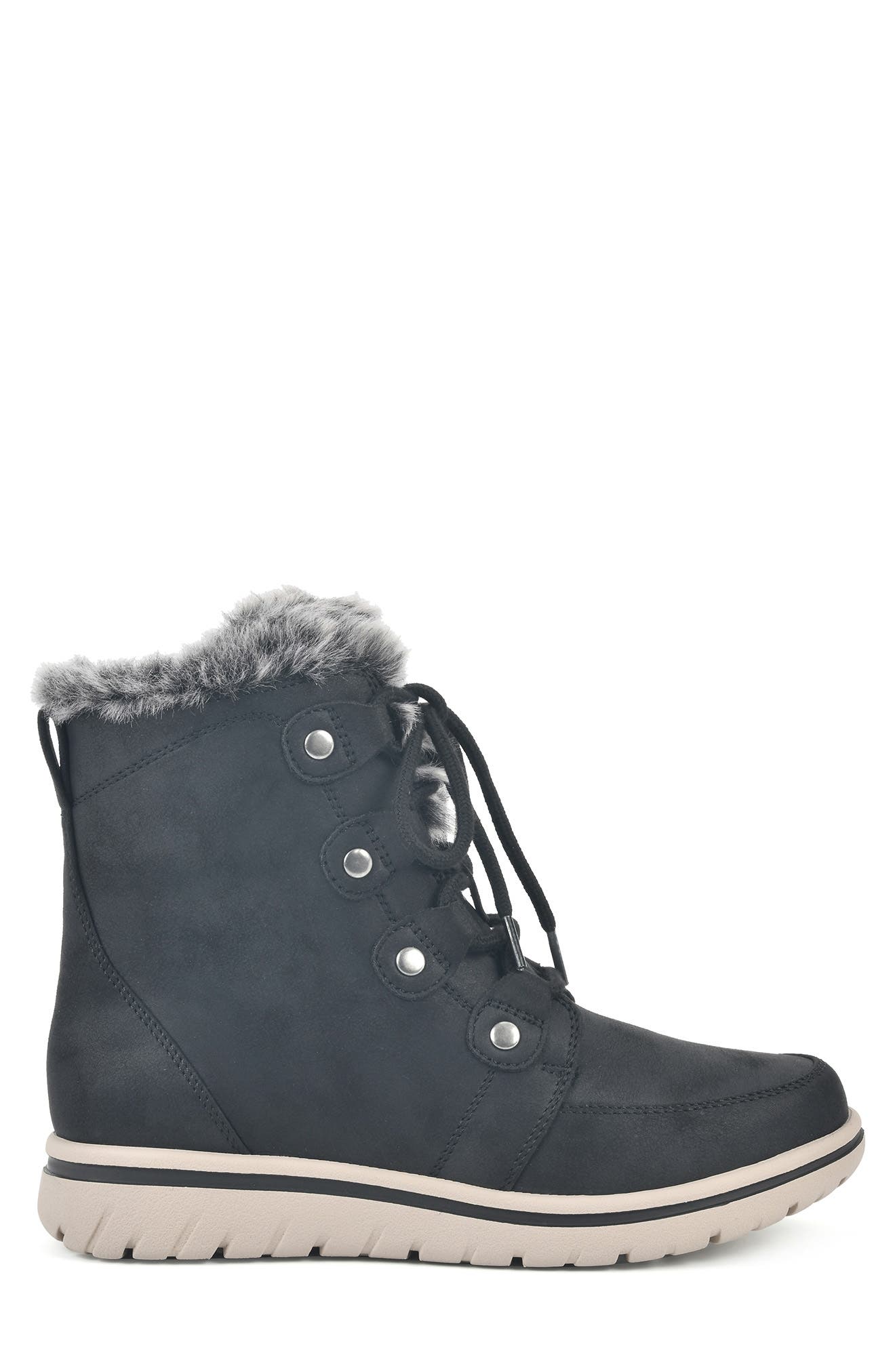 CLIFFS BY WHITE MOUNTAIN Faux Fur Lined Lace-Up Boot, Alternate, color, 