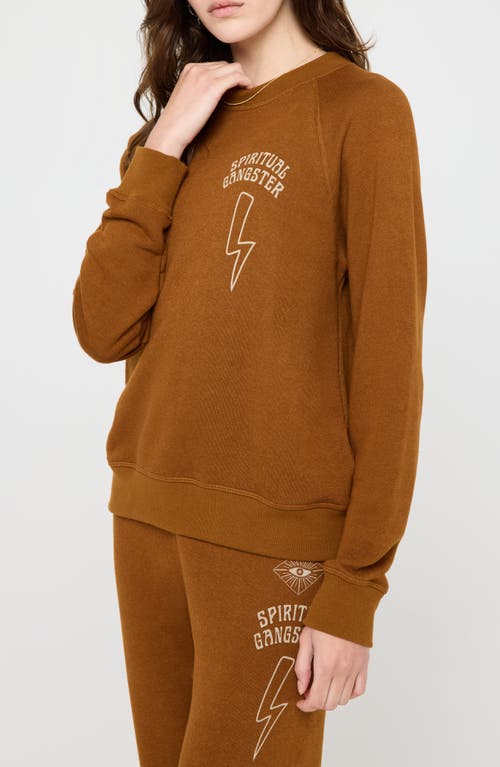 Spiritual Gangster Essence Forever Graphic Sweatshirt In Brown