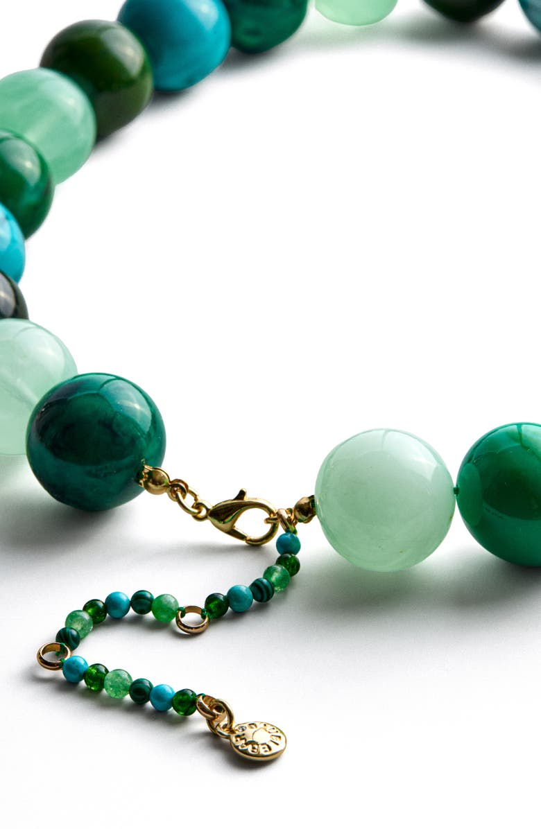 BaubleBar Jane Rainbow Semiprecious Beaded Necklace, Alternate, color, Green Multi