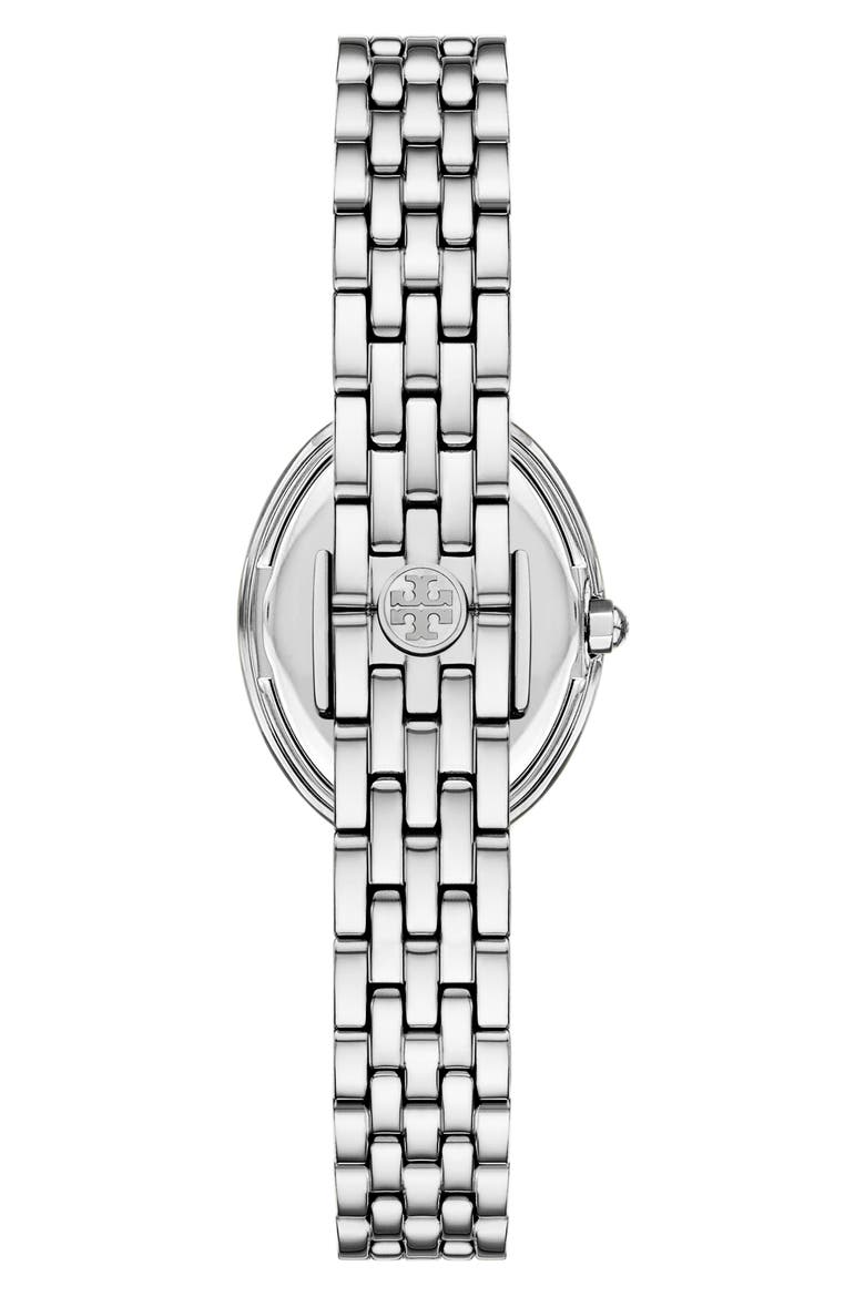 The Oval Crystal Bezel Bracelet Watch, 22mm x 28mm, Alternate, color, BLUE