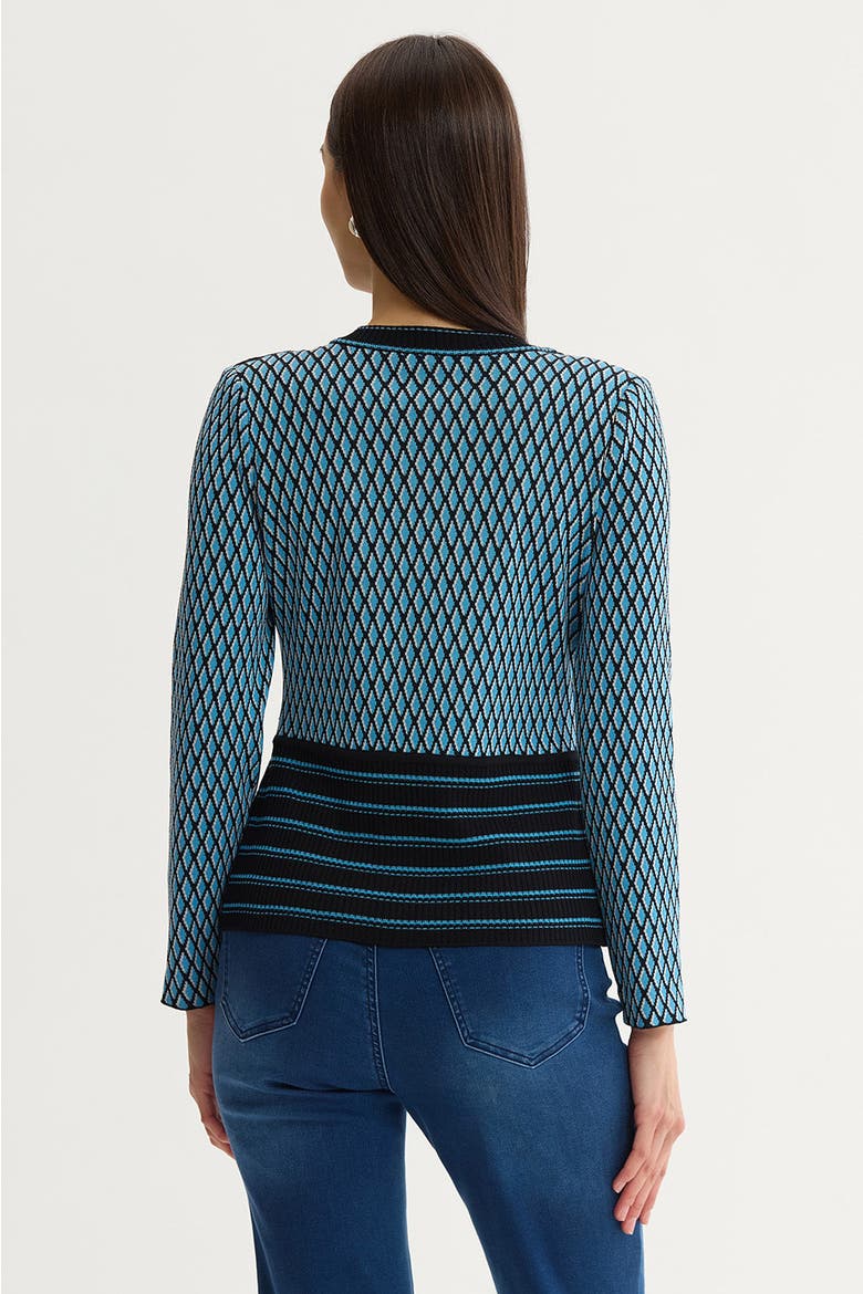 Diamond Pattern Soft Ribbed Knit Top, Alternate, color, Tranquil Blue