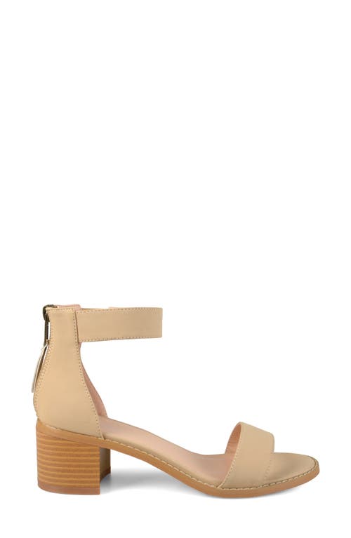 Journee Collection Percy Open Toe Heeled Sandal In Beige