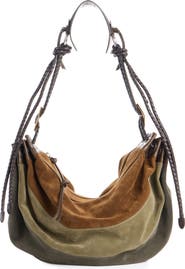 Isabel Marant Large Maia Colorblock Suede Shoulder Bag