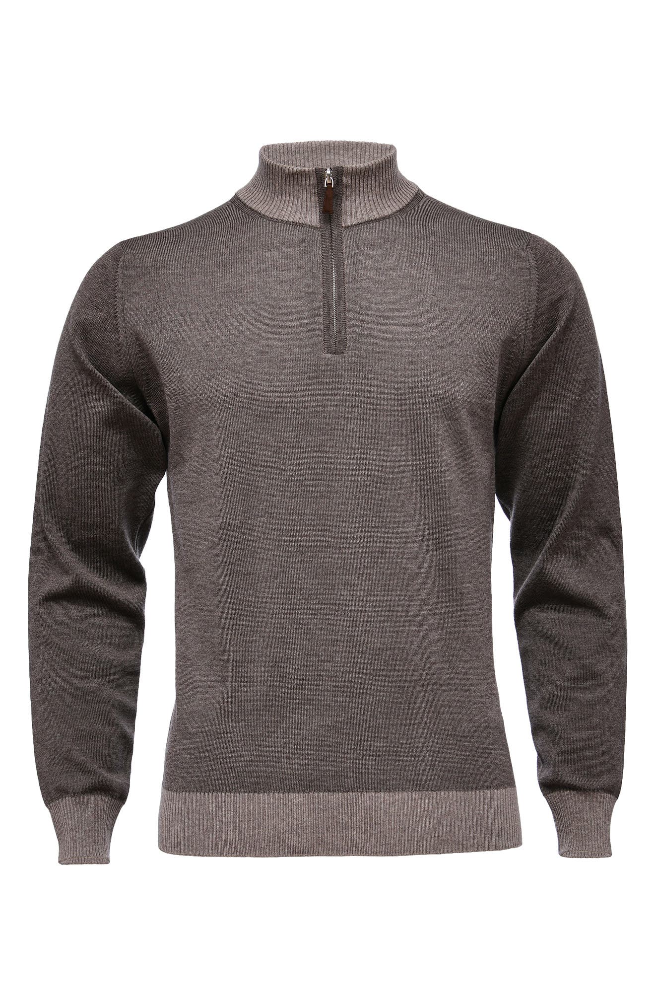 Emanuel Berg Merino Wool Quarter Zip Sweater
