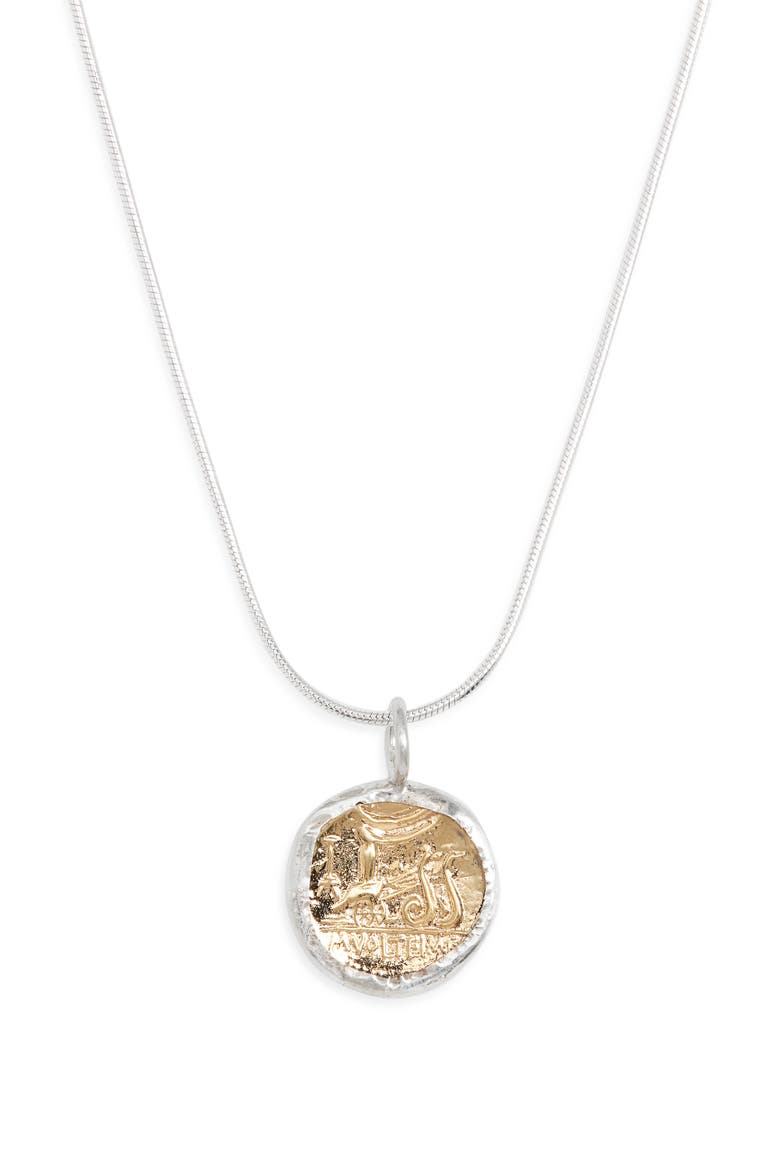Circe Coin Pendant Necklace, Alternate, color, SILVER
