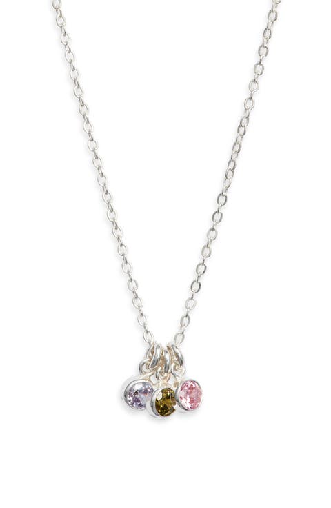 Multi Birthstone Charm Necklace
