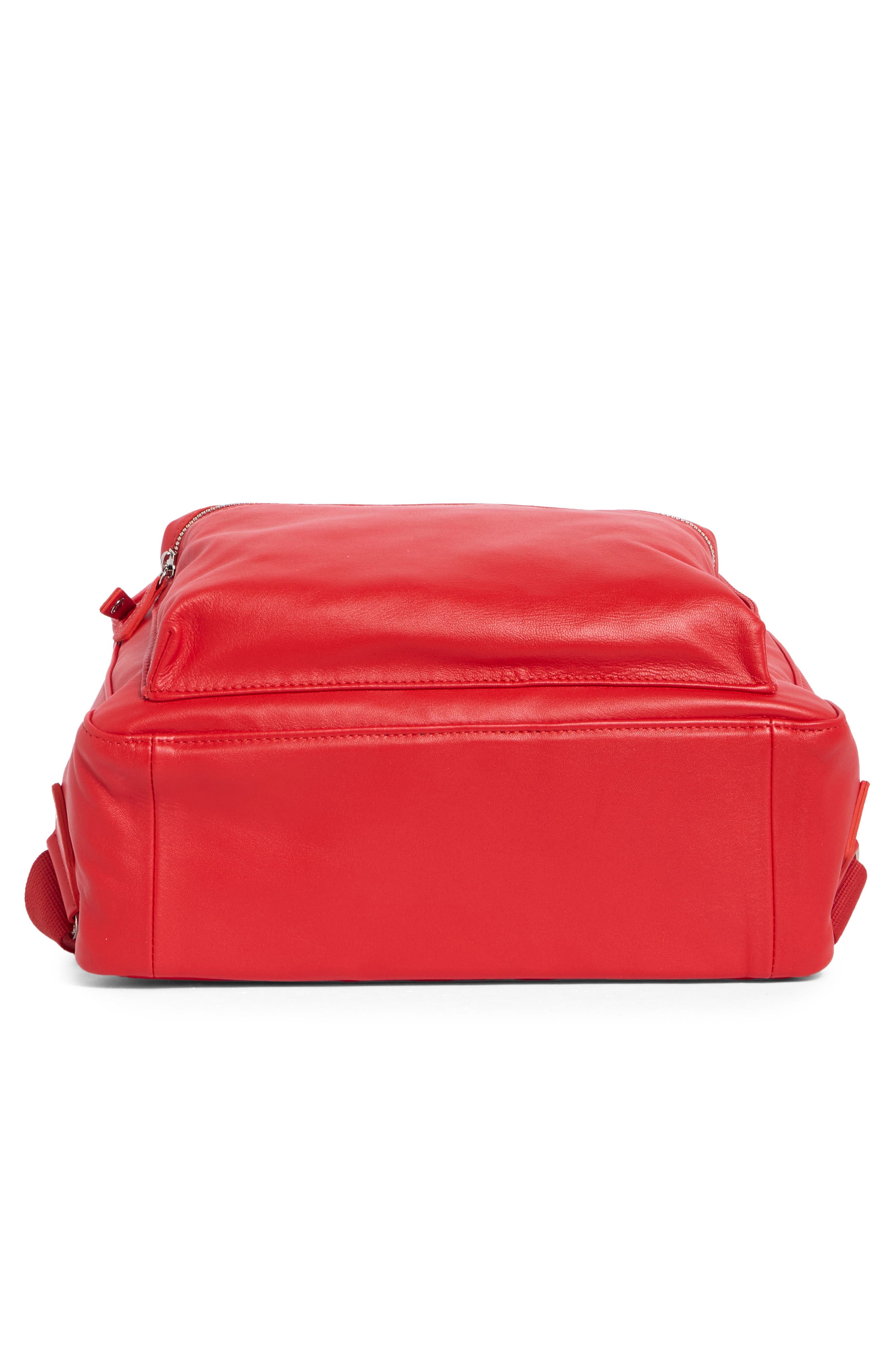 Longchamp Parisis Leather Backpack, Alternate, color, Vermilion