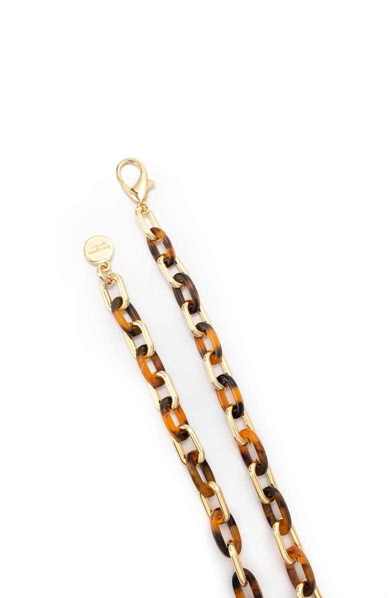 Kate Spade New York tortoiseshell & chain link belt, Alternate, color, Polished Gold