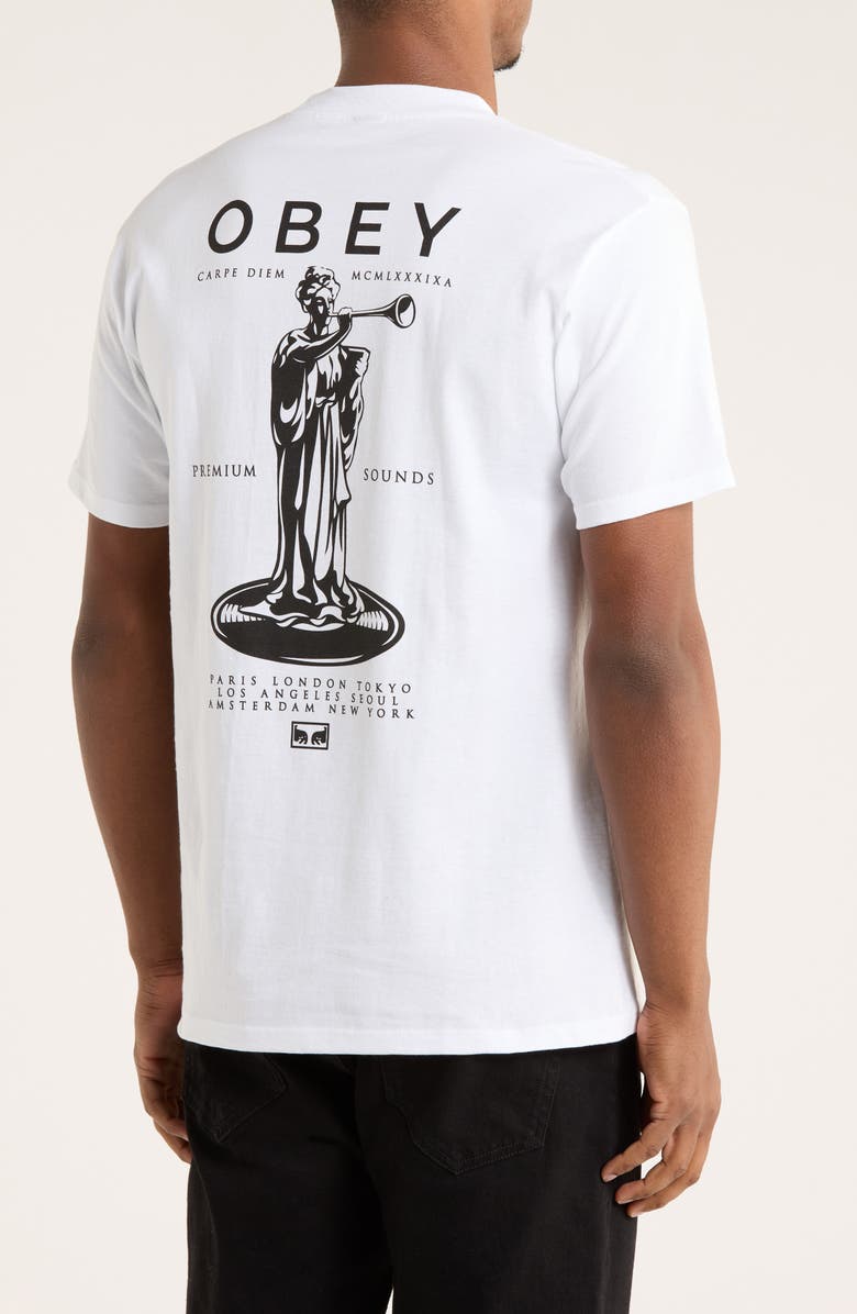 Obey Premium Sounds Graphic T-Shirt, Alternate, color, White
