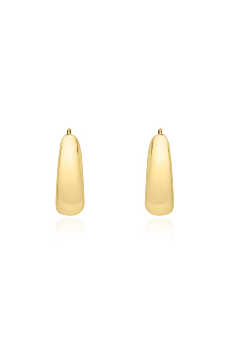 The Lovery Fine Jewelry Large Saddle Hoop Earrings, Alternate, color, Yellow Gold