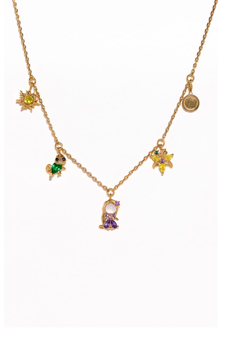 x Disney Tangle Charm Necklace, Main, color, GOLD