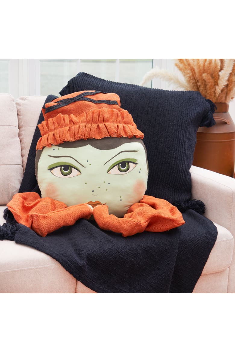 Larae Zombinaland Halloween Decorative Soft Figurine Pillow, Alternate, color, Orange