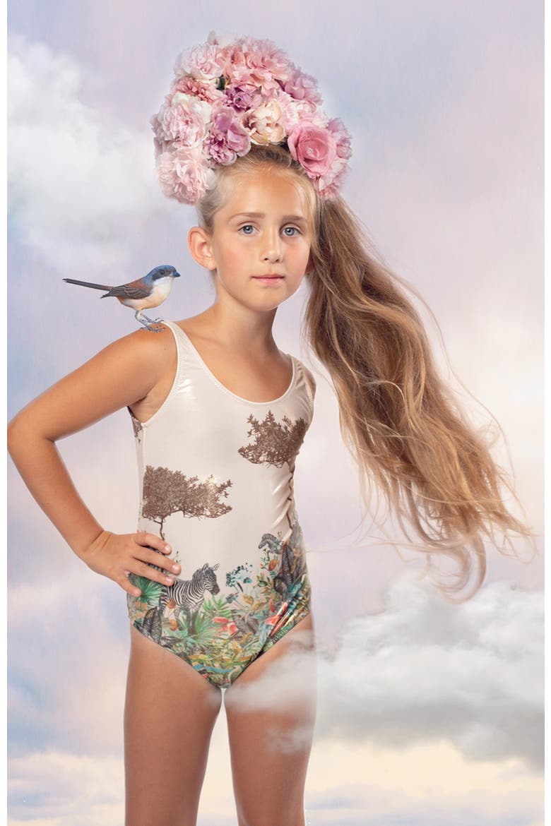 The Savannah Storybook One-Piece Swimsuit, Toddler, Little Kid & Big Kid, Alternate, color, White
