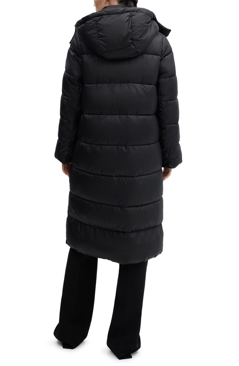 MANGO Water Repellent Channel Quilted Hooded Coat, Alternate, color, 