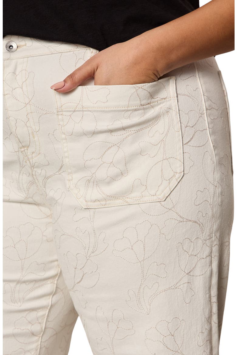 The Marine Embroidered Crop Wide Leg Jeans, Alternate, color, CHALK WHITE