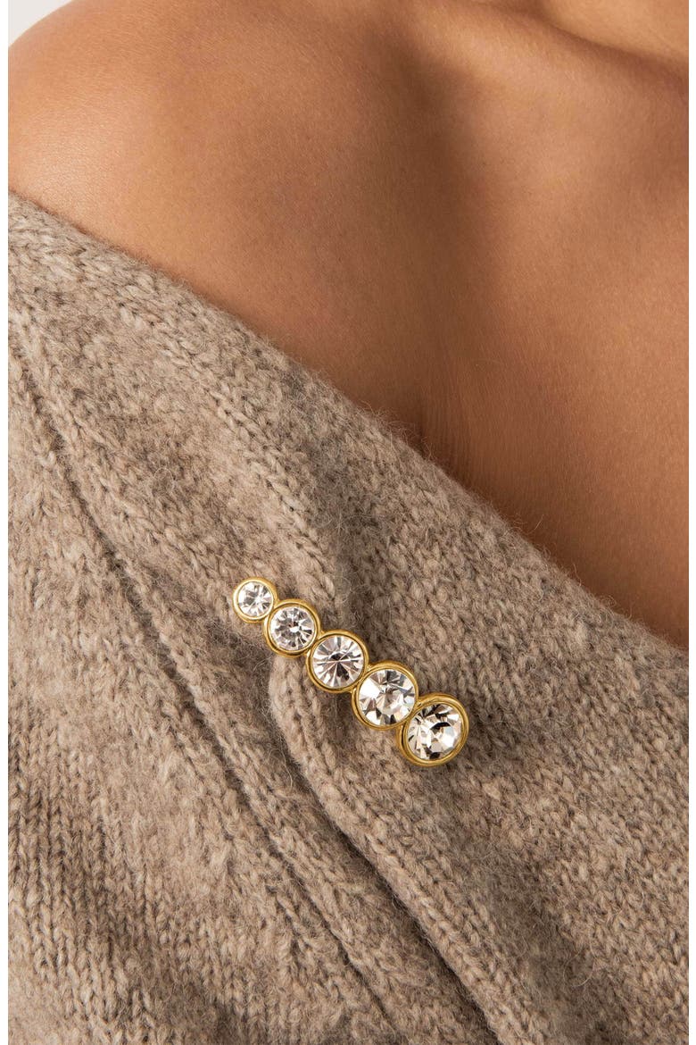Crystal Line Brooch, Alternate, color, GOLD