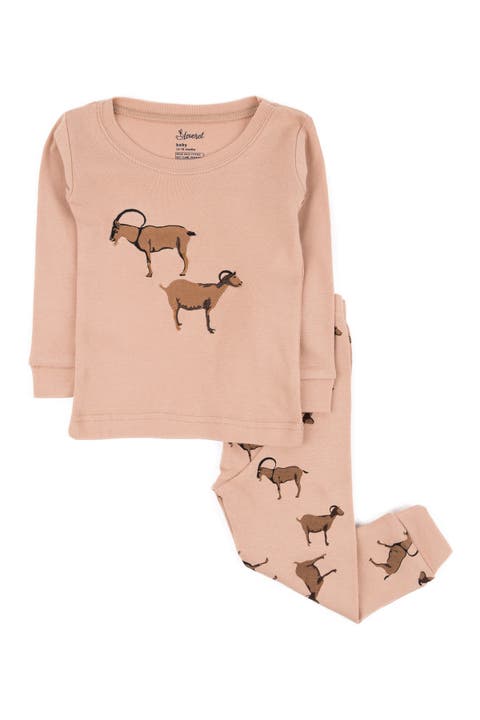 Beige Goat 2-Piece Pajama Set