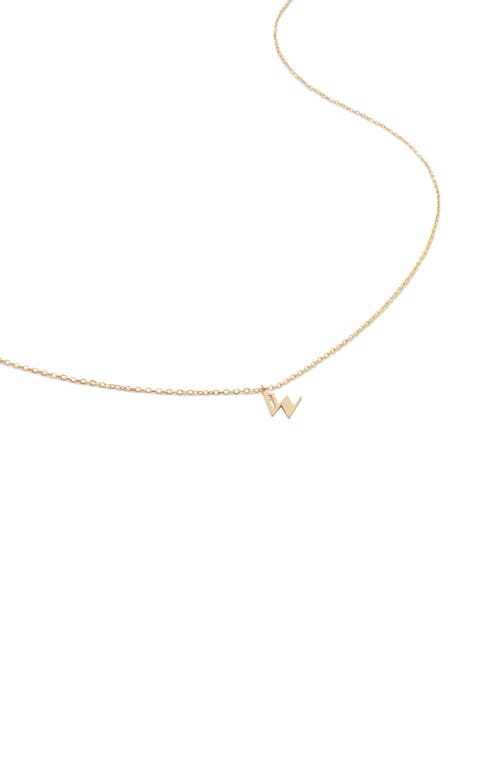 Shop Monica Vinader Small Initial Pendant Necklace In 14kt Solid Gold - W