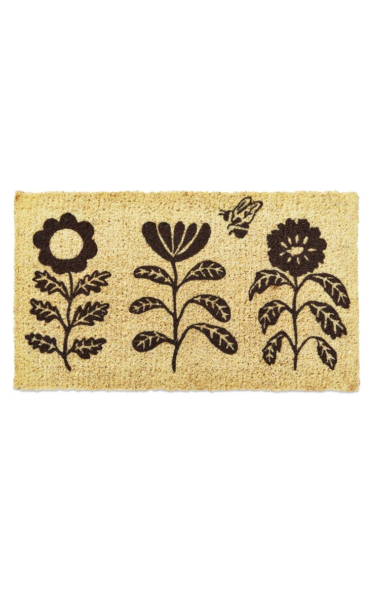 tag Flower Coir Door Mat Shake Clean New Rugs May Shed Initially, Main, color, Multicolored