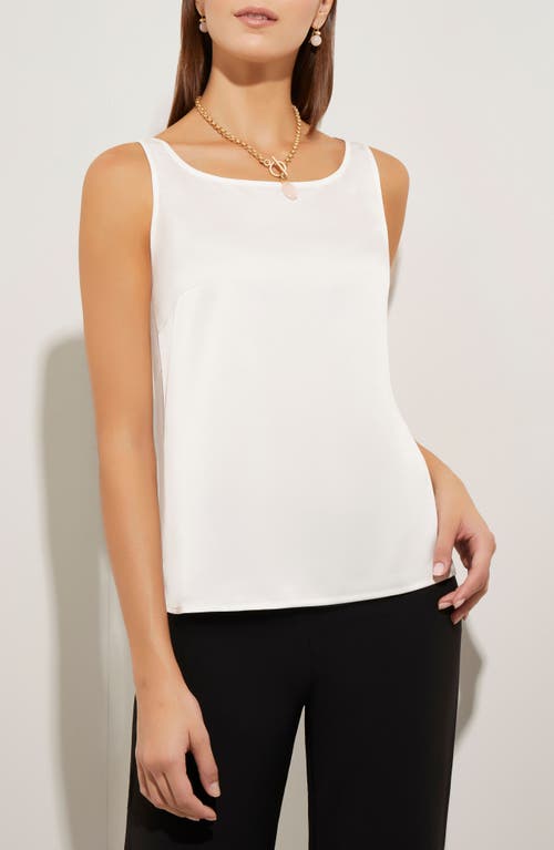 Misook Scoop Neck Tank In White