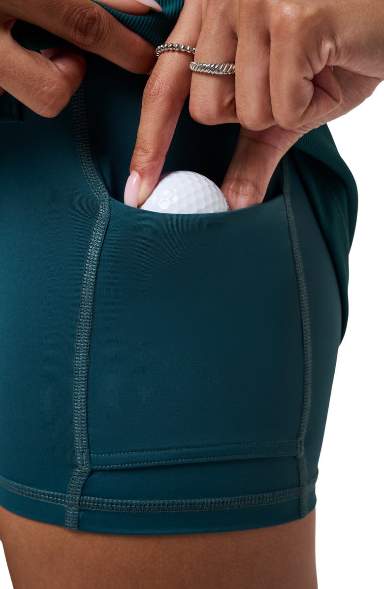 TravisMathew Move Knit Rib Miniskort, Alternate, color, Dark Sea