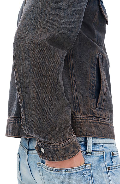 Rag & Bone Beau Infuse Denim Zip Trucker Jacket In Black