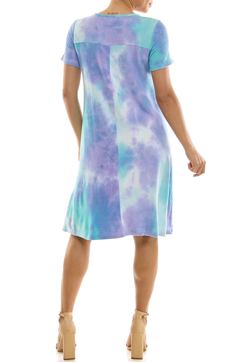 Tie Dye Trapeze Dress, Alternate, color, PURPLE MULTI
