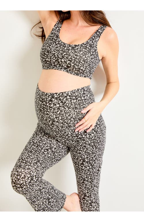HATCH Collection The Maternity Bodyflex Crop Flare Legging in Abstract Floral  product