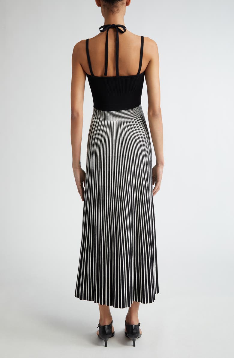 Maria McManus Crema Stripe Double Strap Halter Sweater Dress, Alternate, color,