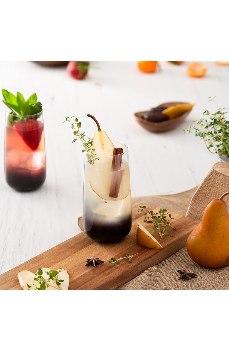 JoyJolt Set of 4 Black Swan Highball Glasses, Alternate, color, Clear