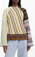 Desigual Pieced Mixed Stripe Sweater