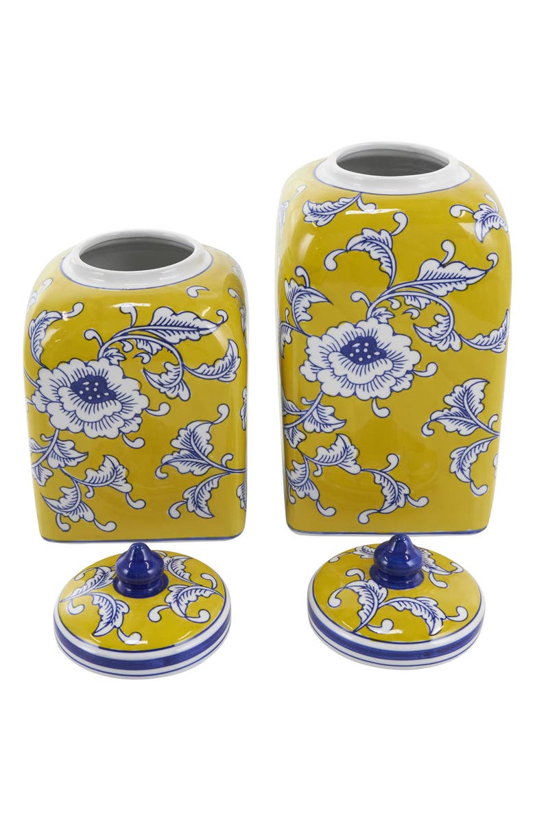 WILLOW ROW Eclectic Stoneware Set of 2 Containers, Alternate, color, 