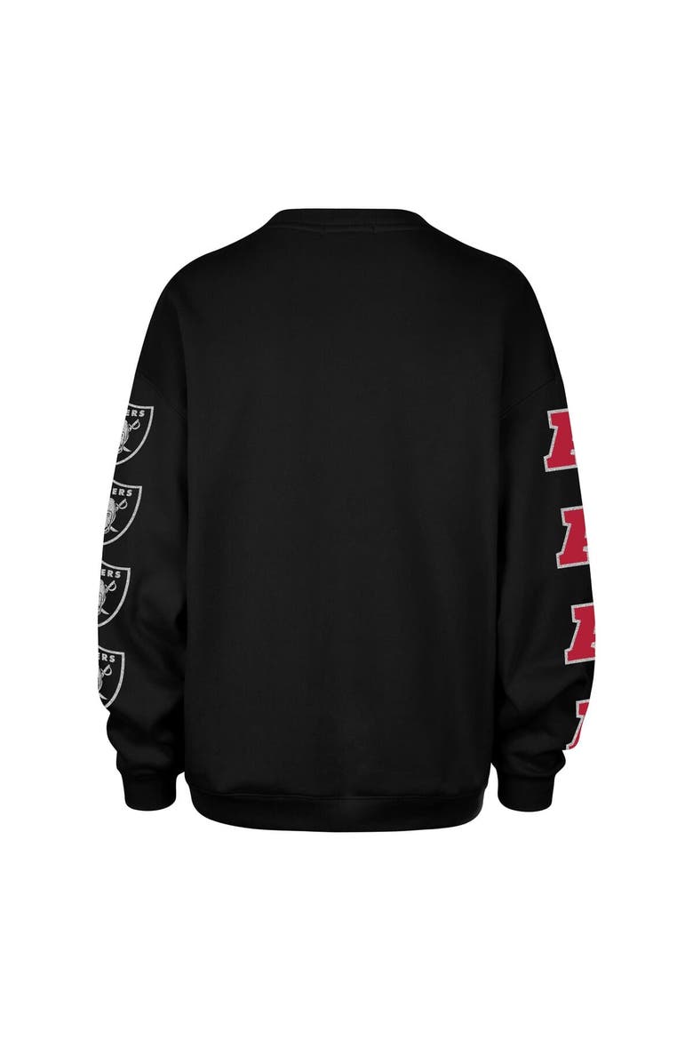 Women's '47  Black Las Vegas Raiders Go Big Oversized Pullover Sweatshirt, Alternate, color, Black
