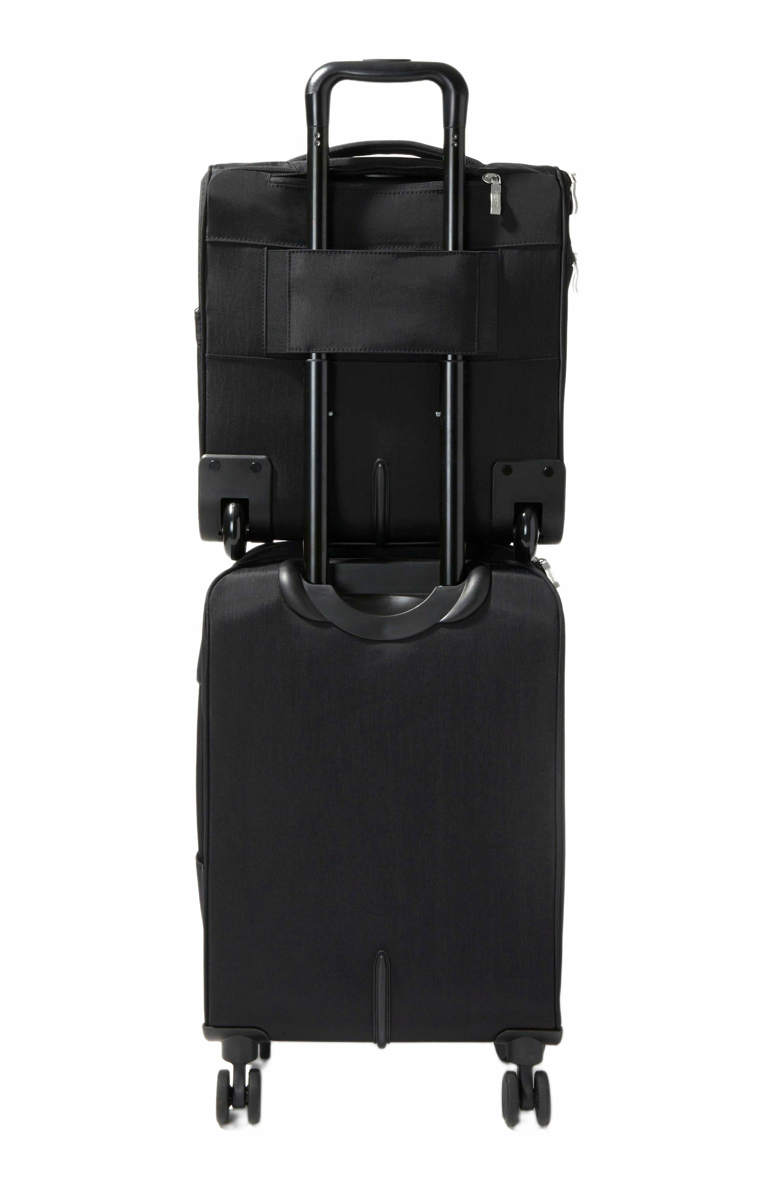 BAGGALLINI Expandable Underseat Carry-On Suitcase, Alternate, color, Black