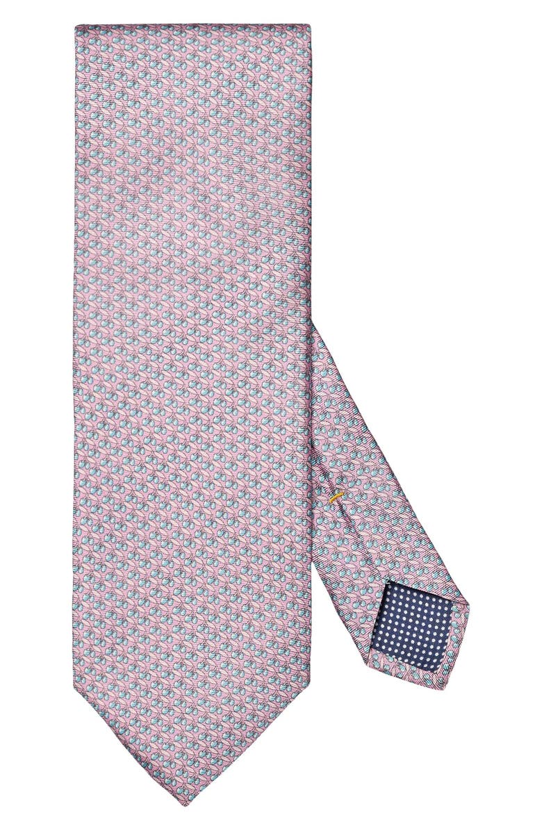 Eton Cherries Print Silk Tie, Main, color, Medium Pink