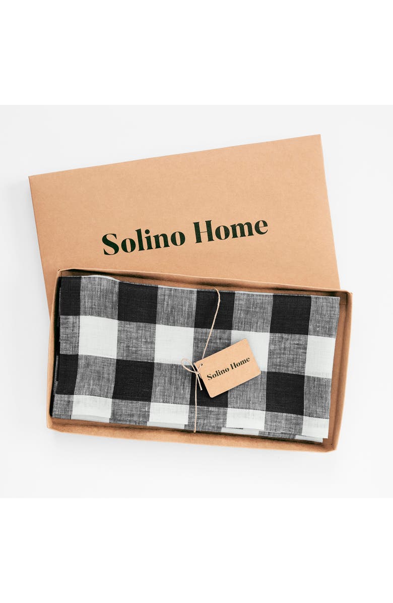 Solino Home Linen Table Throw - Buffalo Check, 52" x 52", 52" x 52", Alternate, color, Black And White