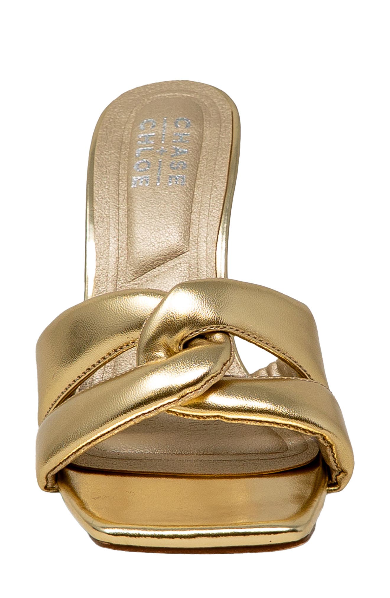 Knotted Slide Sandal, Alternate, color, GOLD METALLIC