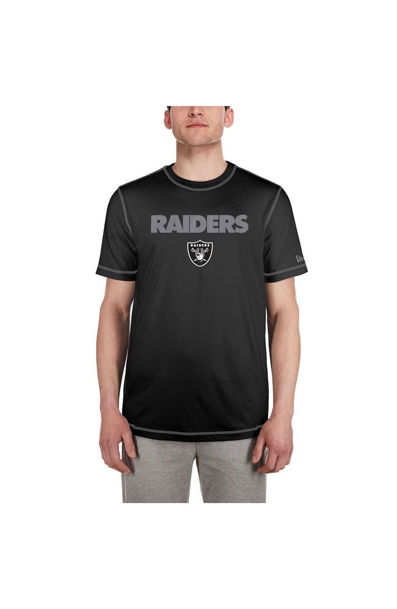 New Era Men's New Era  Black Las Vegas Raiders Third Down Puff Print T-Shirt, Alternate, color, Black