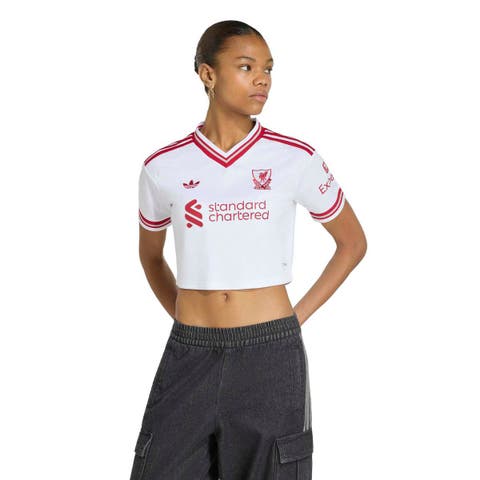 Women's adidas White Liverpool 2026/27 Away Cropped Replica Jersey