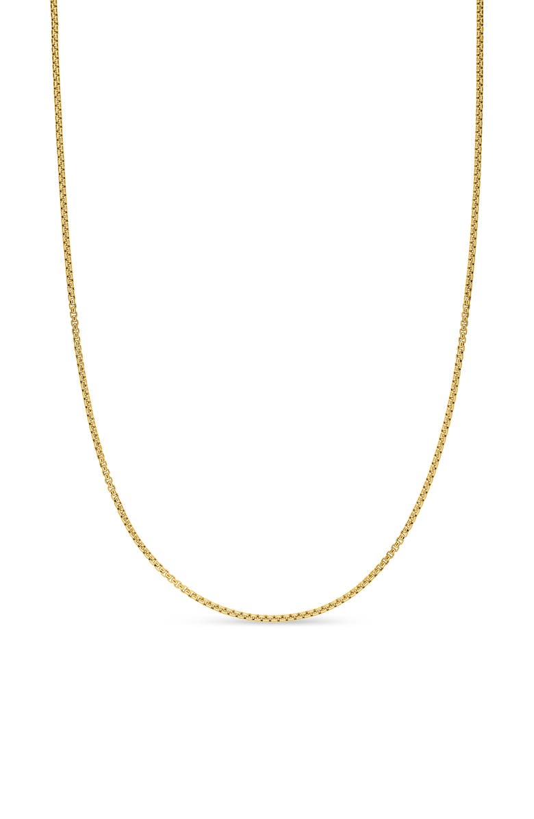 David Yurman Box Chain Slider Necklace in 18K Yellow Gold, 1.7mm, Main, color, Yellow Gold