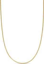 David Yurman Box Chain Slider Necklace in 18K Yellow Gold, 1.7mm