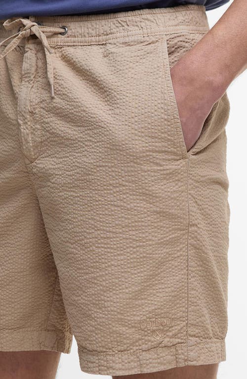 BARBOUR BARBOUR RELAXED COTTON SEERSUCKER DRAWSTRING SHORTS 