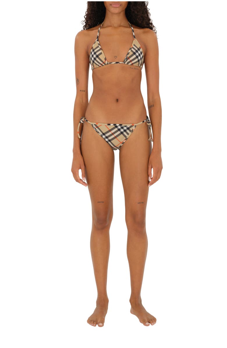 Burberry Check Bikini Top, Main, color, Sand
