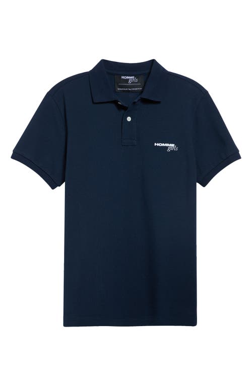 Hommegirls Cotton Polo In Navy