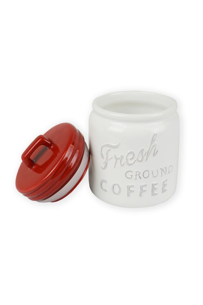 Ceramic Jar Canister Set/3, Sugar, Coffee & Tea, Alternate, color, Red